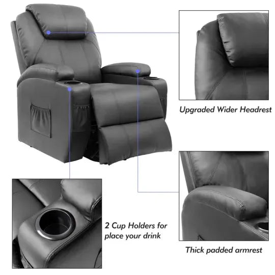 🔥Second Half Price🪑Faux Leather Power Lift Recliner Chair with Massage and Heating Functions✨