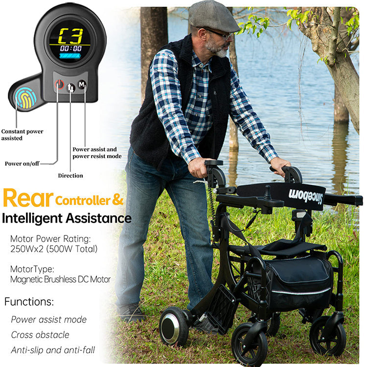 💒Last Day Special✨3 in 1 Rollator Walker/Electric Wheelchair✨