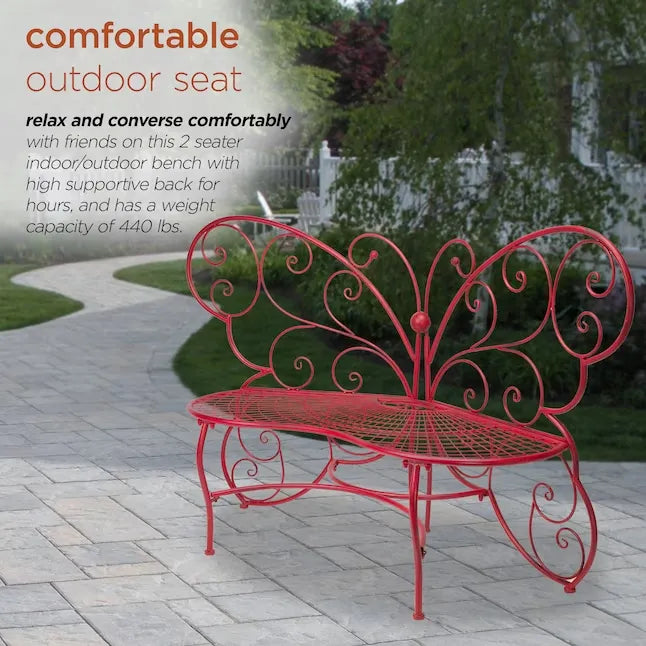 💒Last Day Special - Butterfly Metal Two People Outdoor Bench