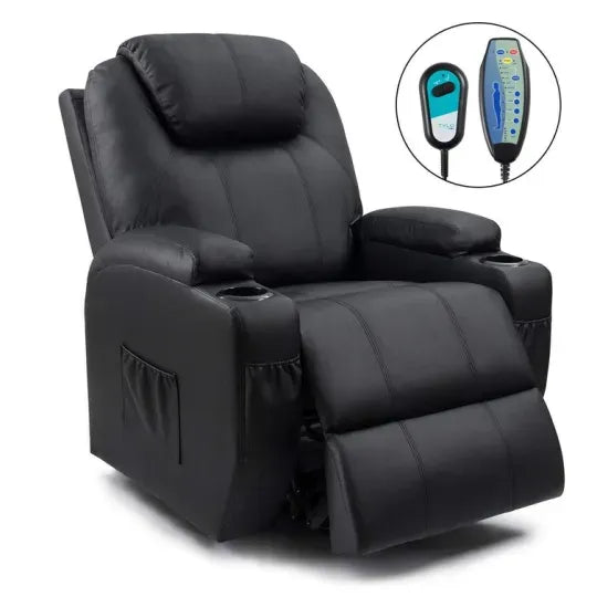 🔥Second Half Price🪑Faux Leather Power Lift Recliner Chair with Massage and Heating Functions✨