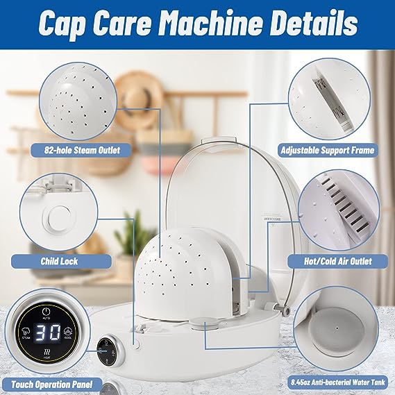 💝 Last Day For Clearance ✨Automatic Cap Cleaner with steam and Dry