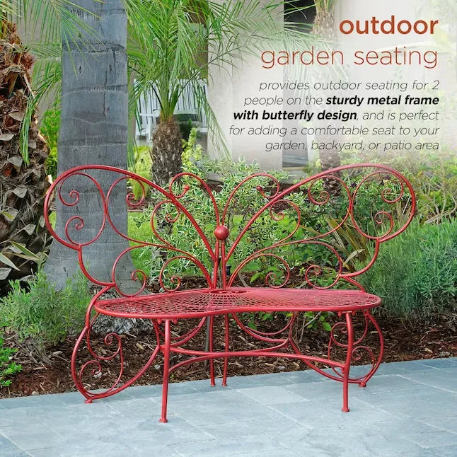 💒Last Day Special - Butterfly Metal Two People Outdoor Bench