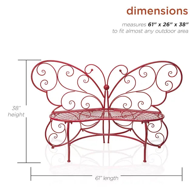 💒Last Day Special - Butterfly Metal Two People Outdoor Bench